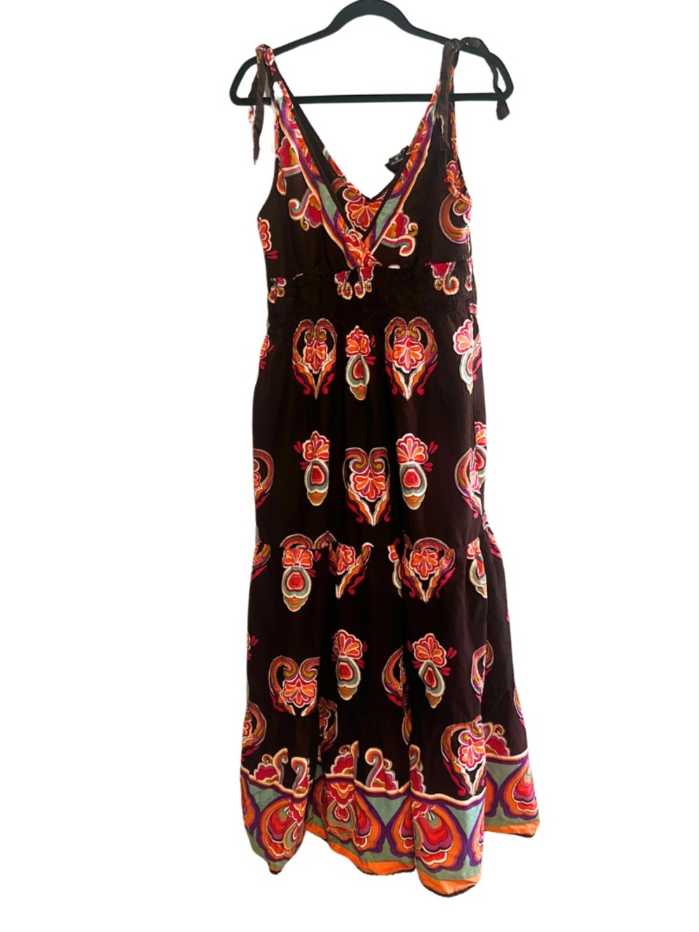 Angie Boho-Chic Maxi Dress with Vibrant Paisley Print